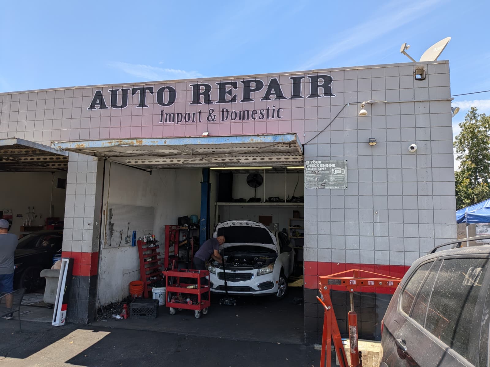 Engine Bros Auto Repair storefront on W. Holt Ave, Pomona